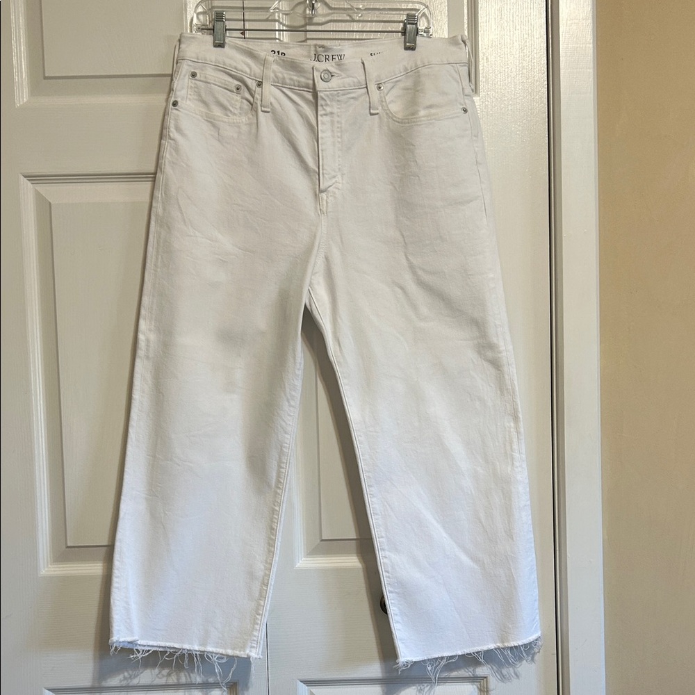 J. Crew White Straight-Leg Crop Jeans